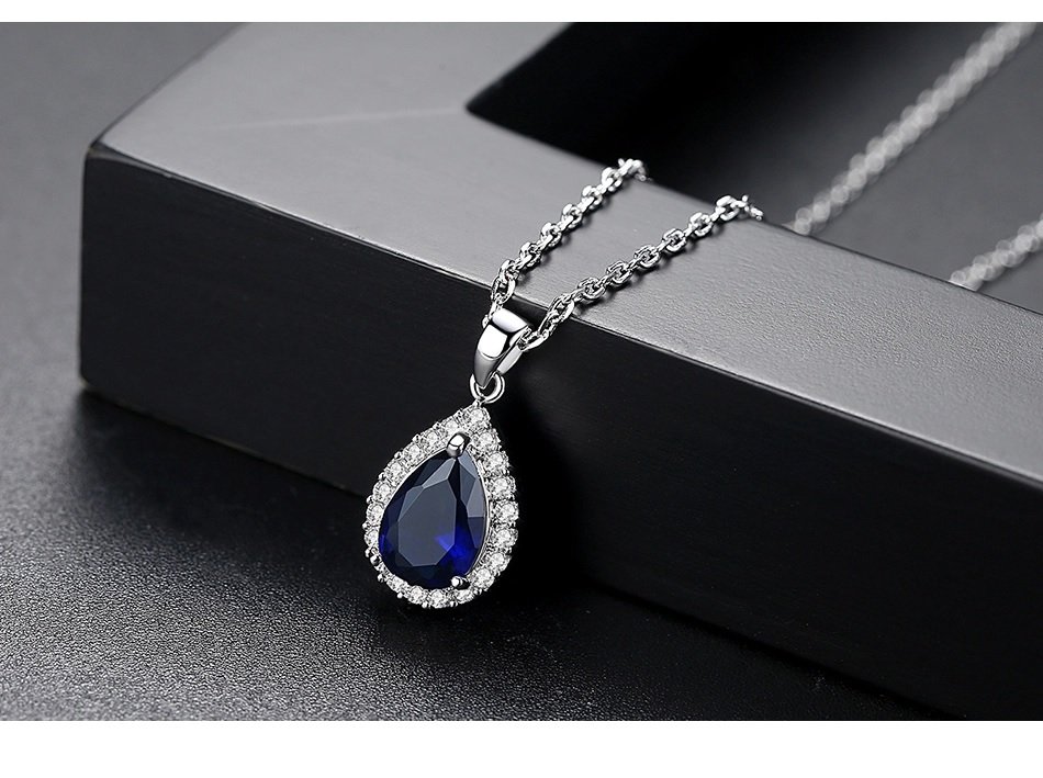 WS148 - White Pendant and Earring Set For Women — image 3