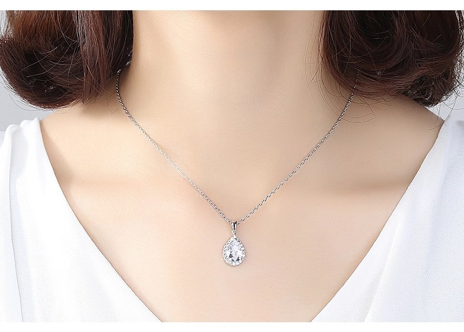 WS148 - White Pendant and Earring Set For Women — image 8
