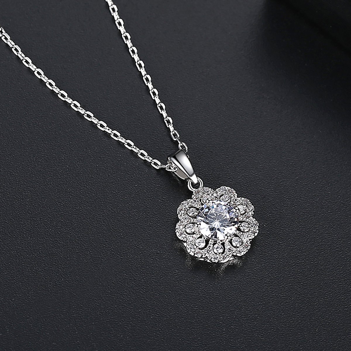 WS167- White Pendant and Earring Set for Women — image 3