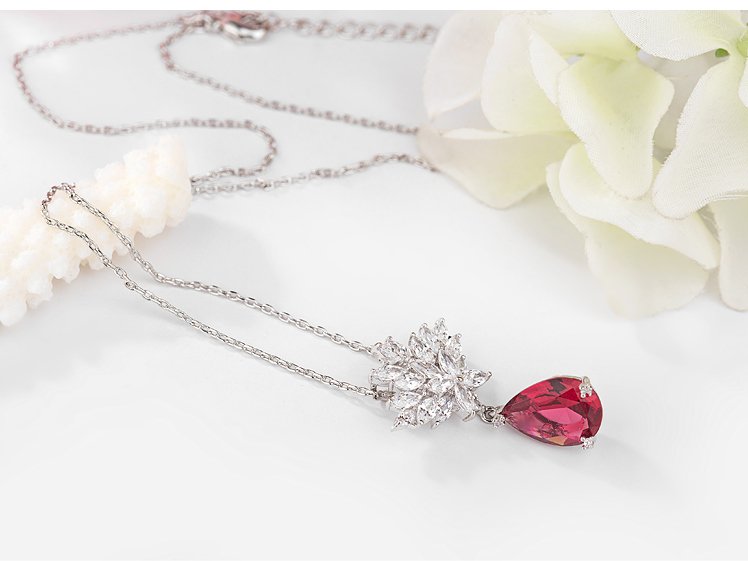 WS208 - Red Pendant and Earring Set for Women — image 6