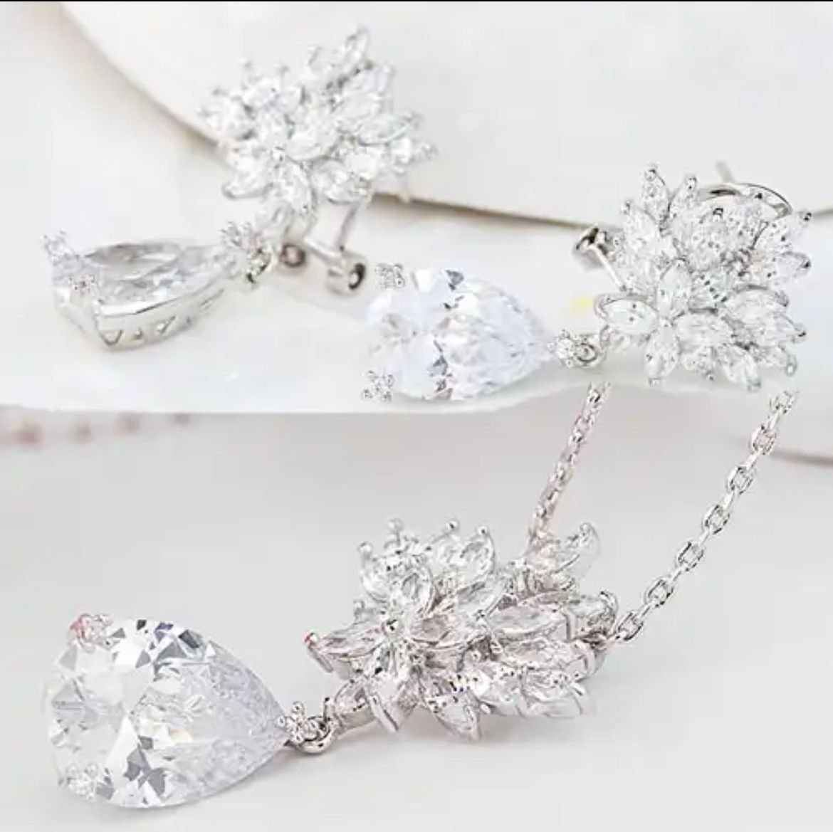 WS208 - White Pendant and Earring Set for Women