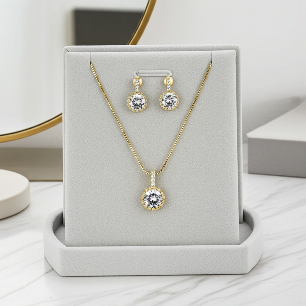 WS212- Silver Pendant and Earring Set for Women — image 3