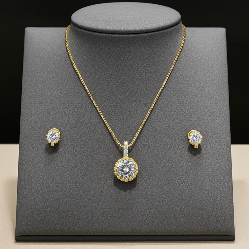 WS212- Silver Pendant and Earring Set for Women — image 4