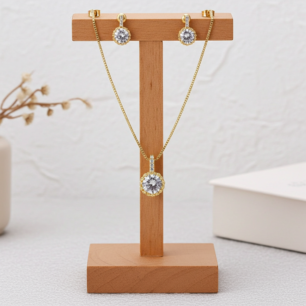 WS212- Silver Pendant and Earring Set for Women — image 5
