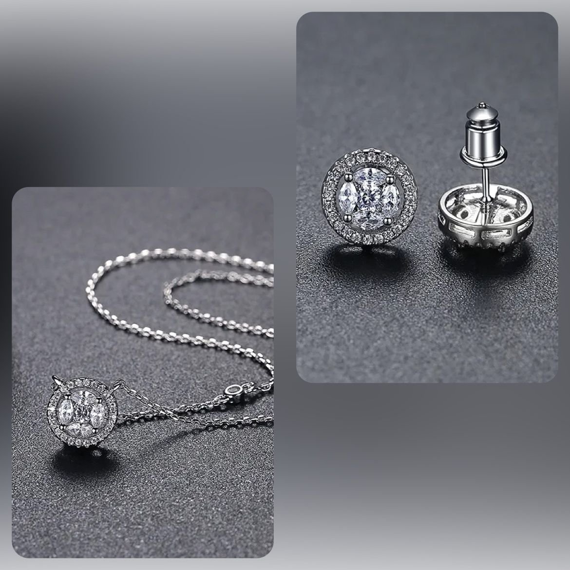 WS222 - Golden Pendant and Earring Set for Women — image 6