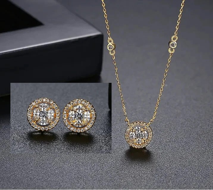 WS222 - Silver Pendant and Earring Set for Women