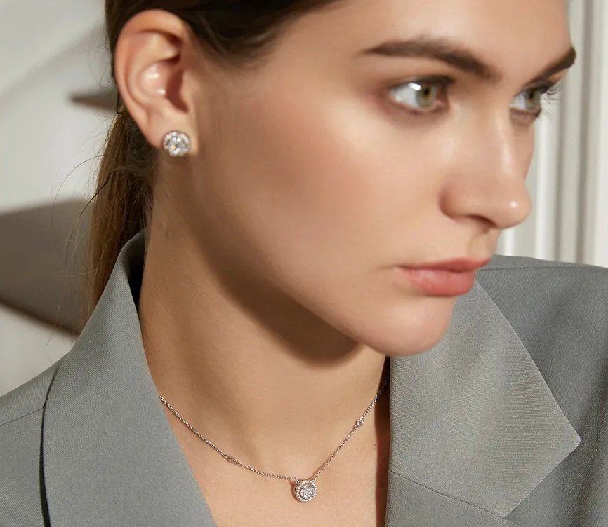 WS222 - Silver Pendant and Earring Set for Women — image 3