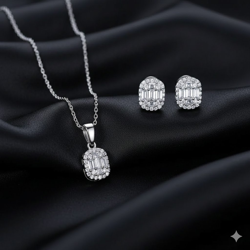 WS224 - Red Pendant and Earring Set for Women