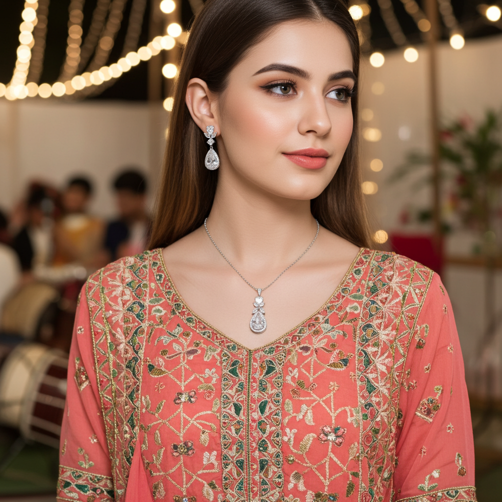 WS277- Pendant and Earring Set for women