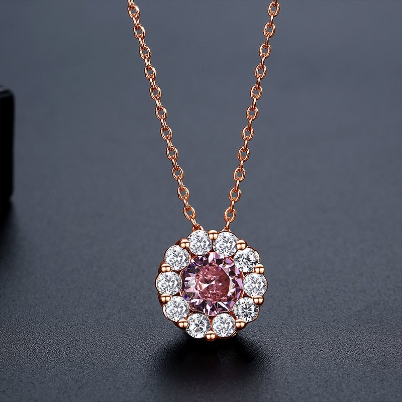 WS291- Golden Pink Pendant and Earring Set for women — image 11