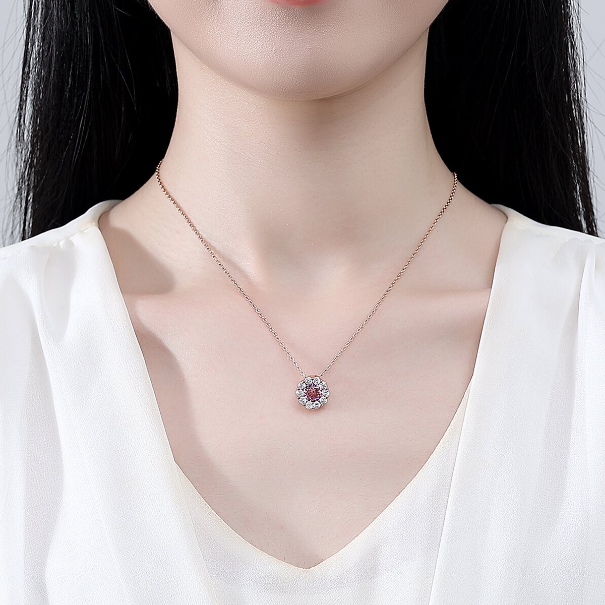 WS291- Golden Pink Pendant and Earring Set for women — image 8