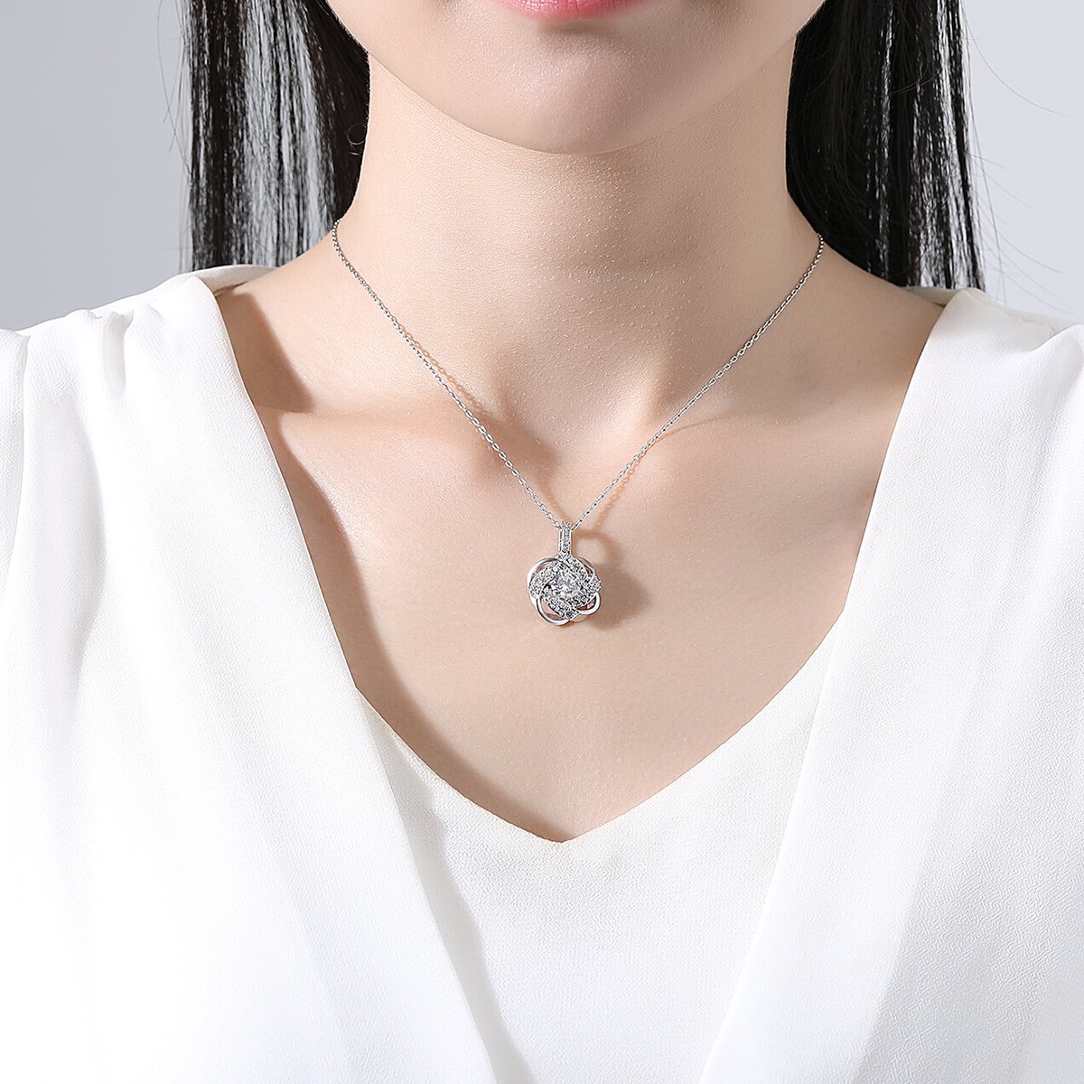 WS292- Silver Pendant and Earring Set for women — image 3