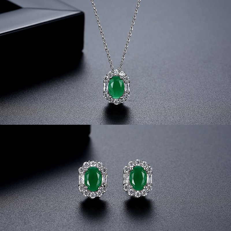 WS293- Silver Pendant and Earring Set for women