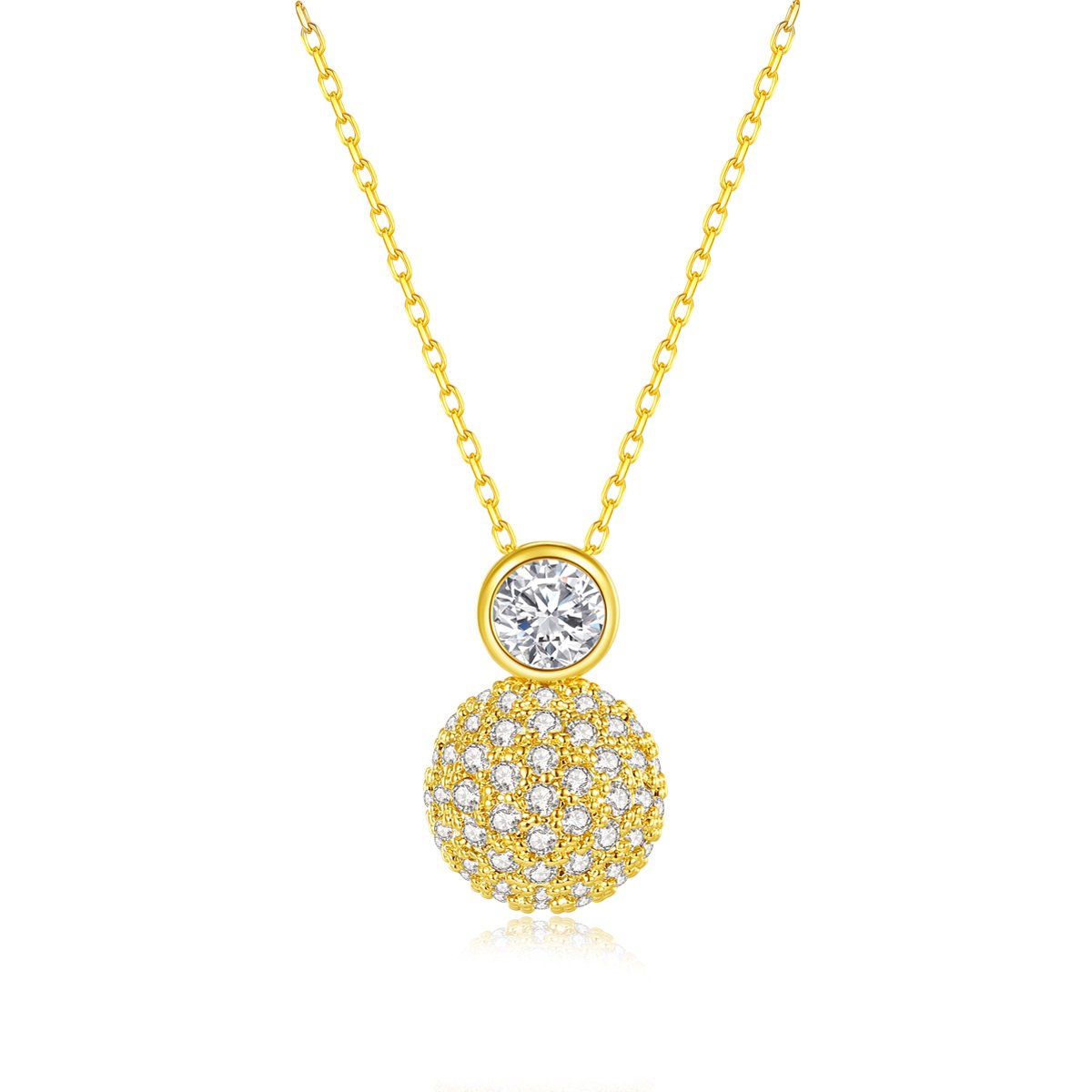 WS298 - Golden Pendant and Earring Set for Women — image 4