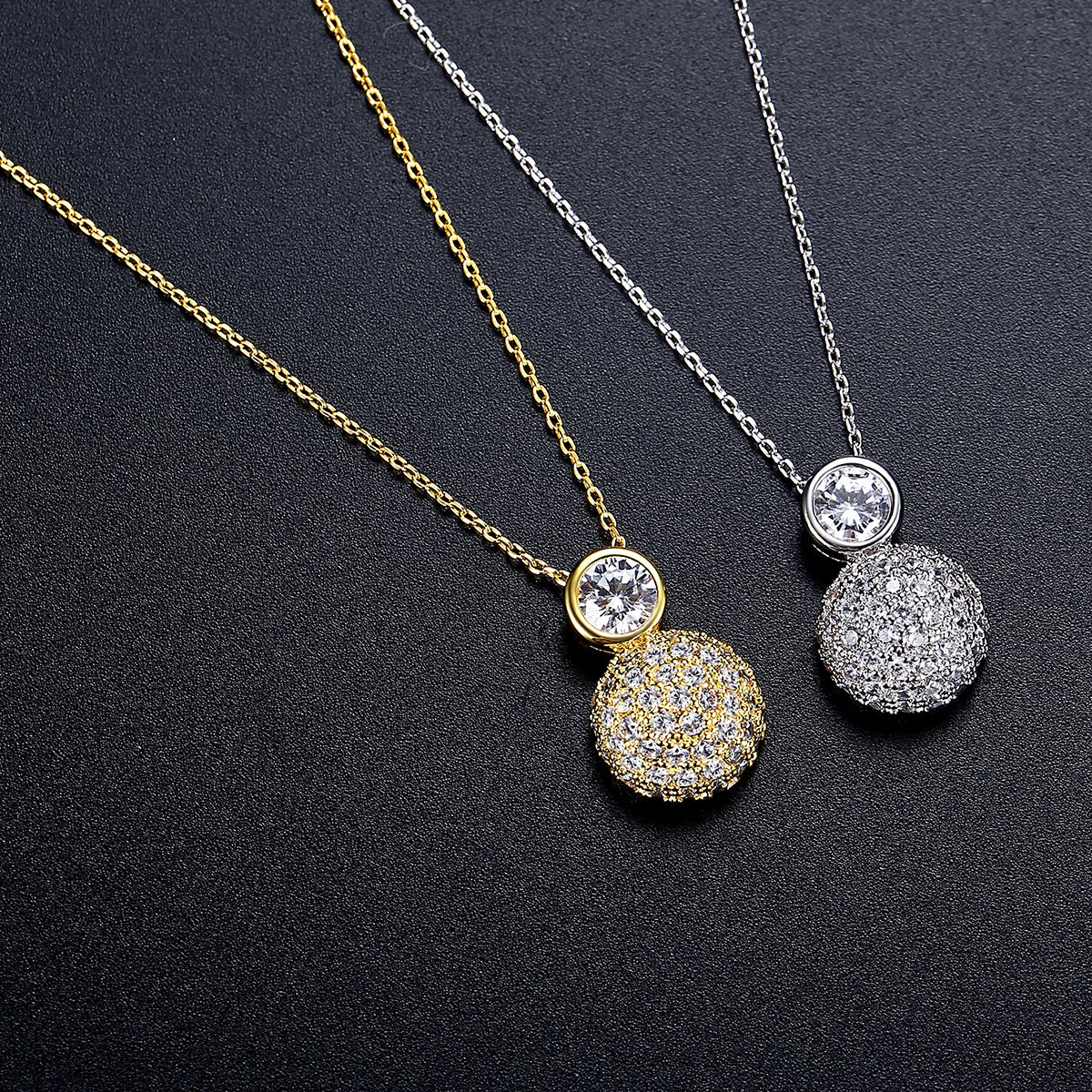 WS298 - Golden Pendant and Earring Set for Women — image 5