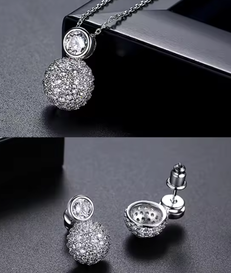 WS298 - Silver Pendant and Earring Set for Women — image 18
