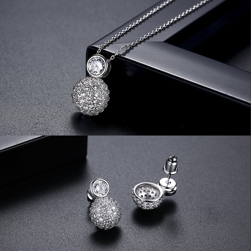 WS298 - Silver Pendant and Earring Set for Women