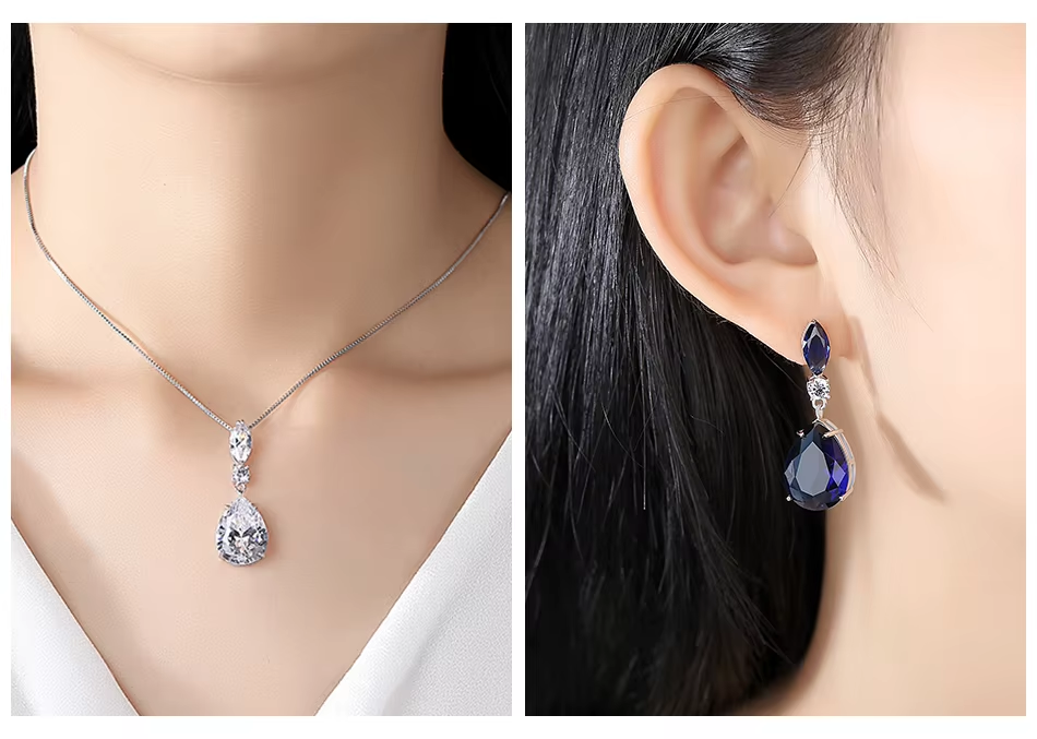 WS313 - Silver Pendant and Earring Set for Women — image 3