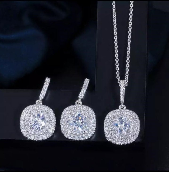 WS56 - Blue Pendant and Earring Set for Women